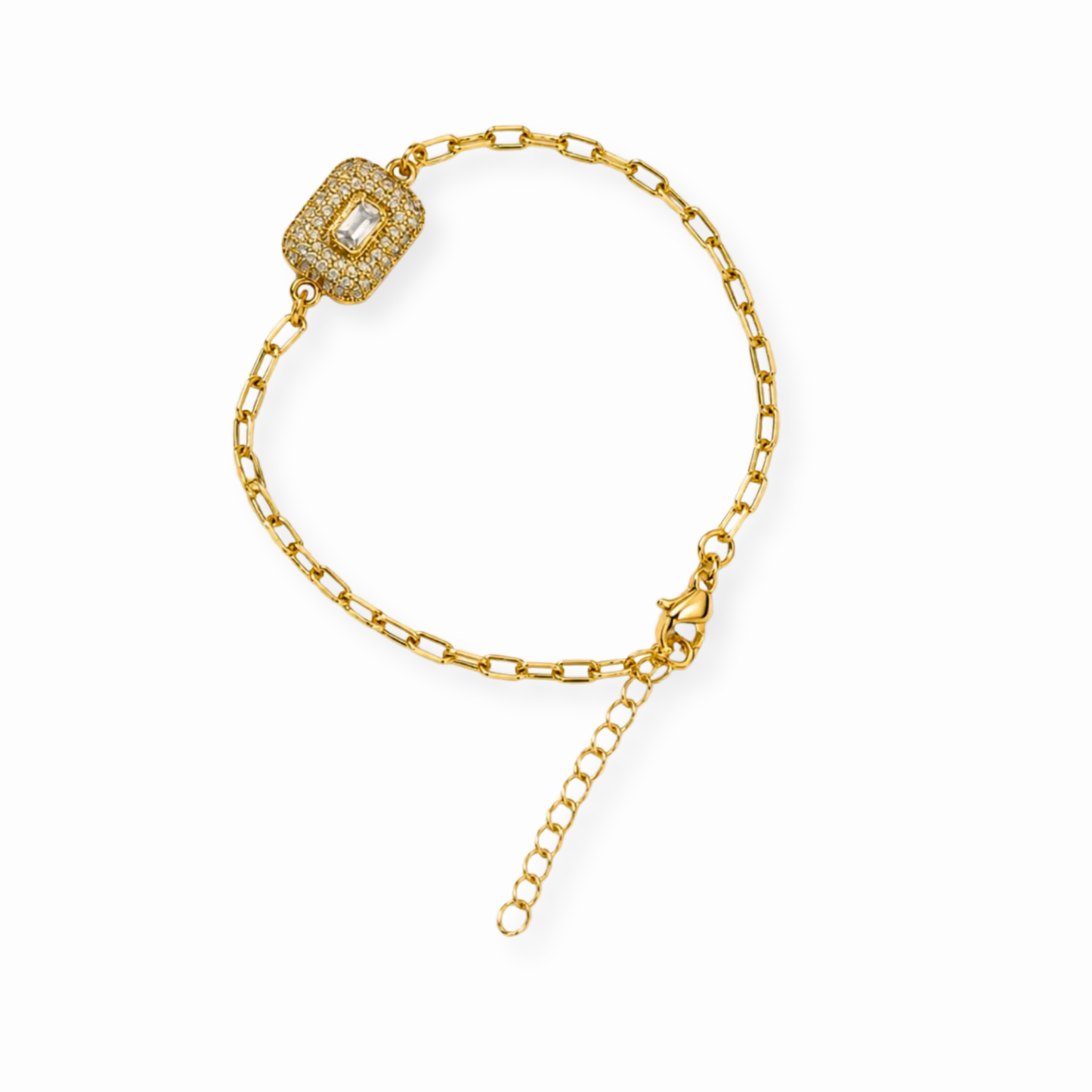 Pulsera Laminada en Oro de 18KL con Swarovski