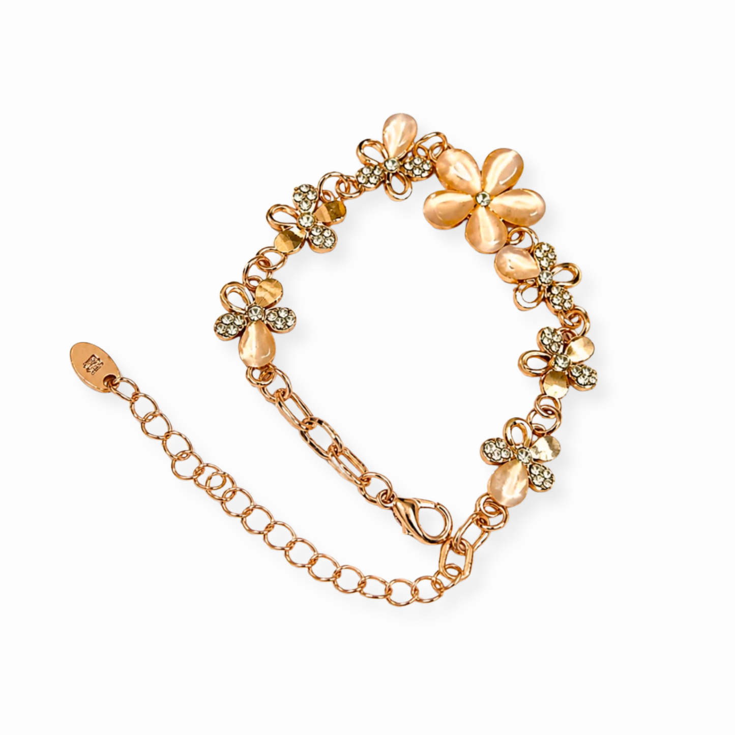 Pulsera Laminada en Oro Rosa de 21KL con Resina