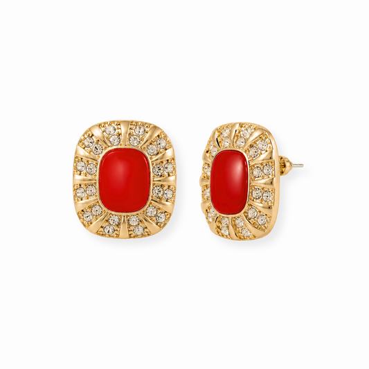 Aretes Laminados en Oro de 18KL con Resina