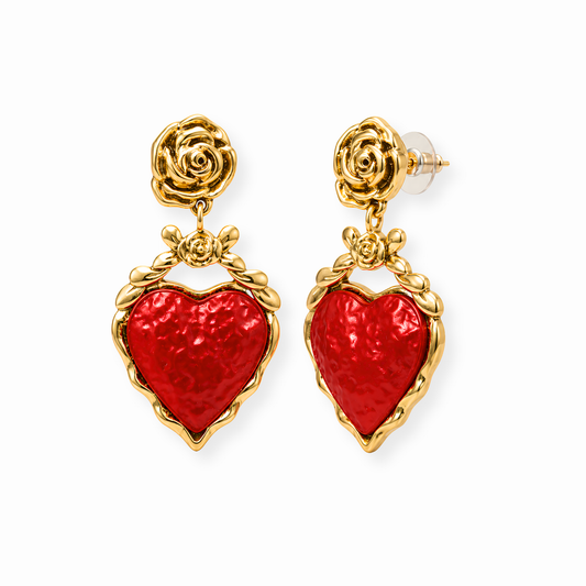 Aretes Laminados en Oro de 18KL con Resina