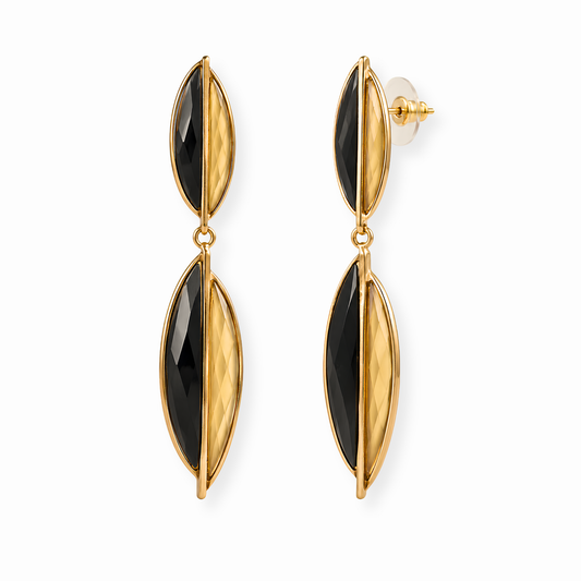 Aretes Laminados en Oro 18KL con Resina