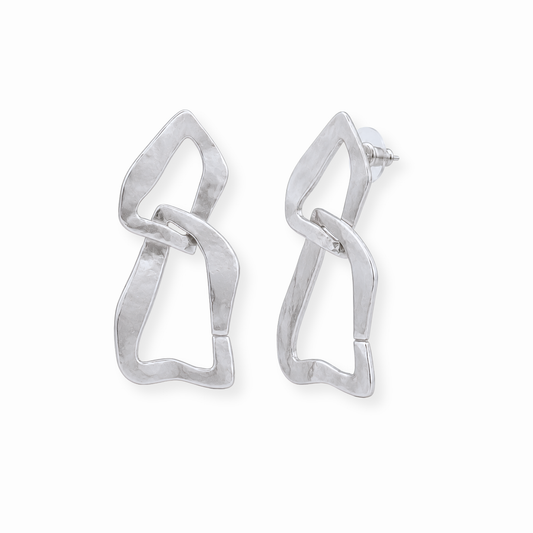 Aretes Laminados en Oro Blanco 18KL