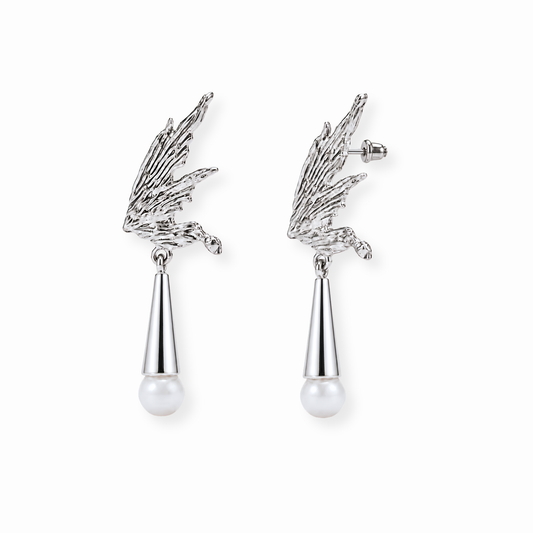 Aretes Laminado en Oro Blanco de 18KL