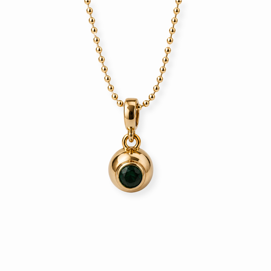Collar Laminado en Oro de 18KL con Piedras Semipreciosas