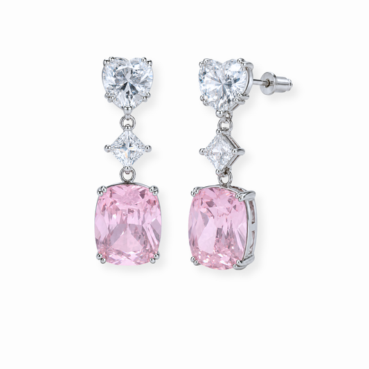 Aretes Laminados en Oro de 18KL con Cristales
