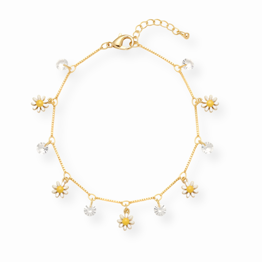 Pulsera Laminada en Oro de 18kl con Cristales
