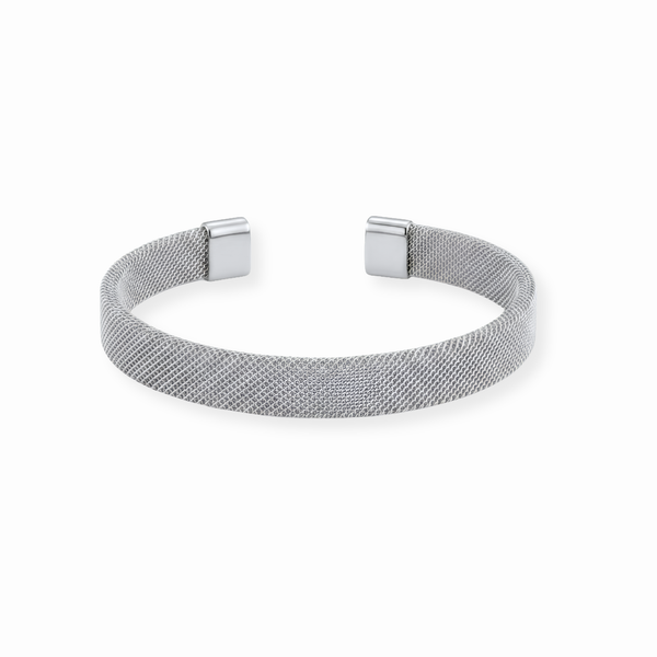 Pulsera Tipo Aro Laminada en Oro de 18KL Mate con Acabado Satinado