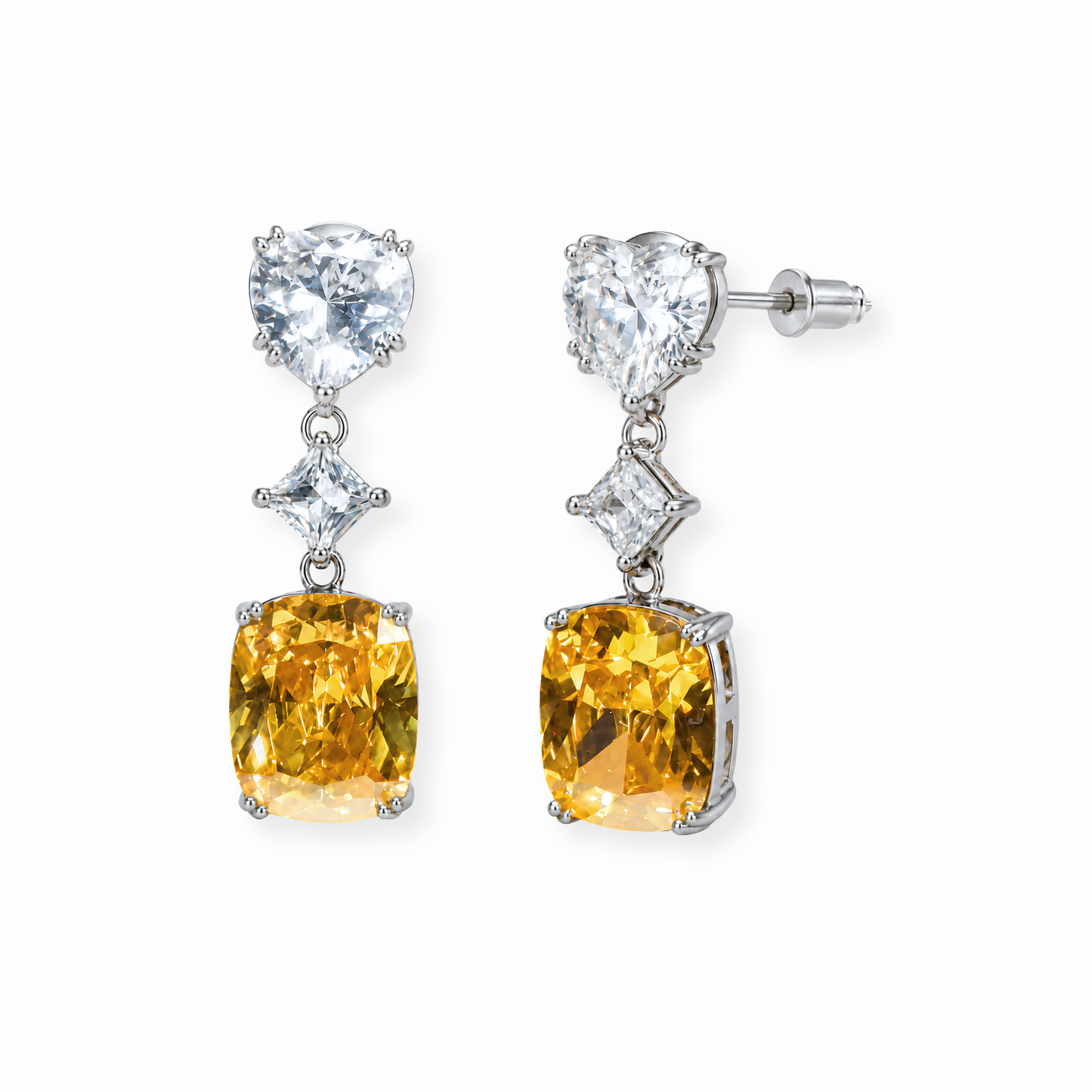 Aretes Laminados en Oro de 18KL con Cristales