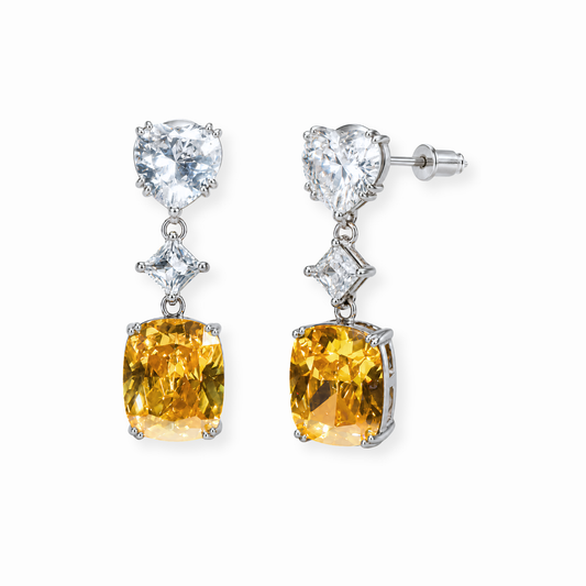 Aretes Laminados en Oro de 18KL con Cristales