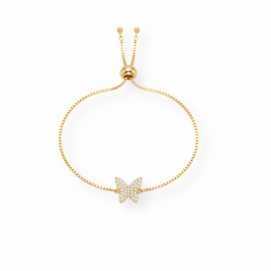 Pulsera Laminada en Oro de 18KL con Swarovski