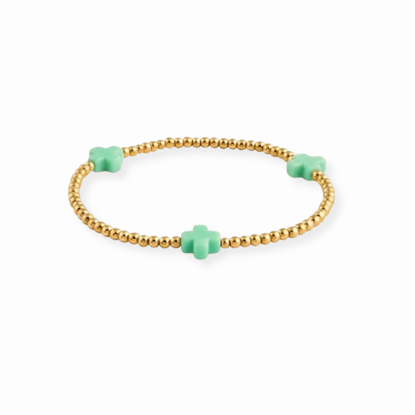 Pulseras Laminadas en Oro de 18KL con Pasta de Piedra Natural