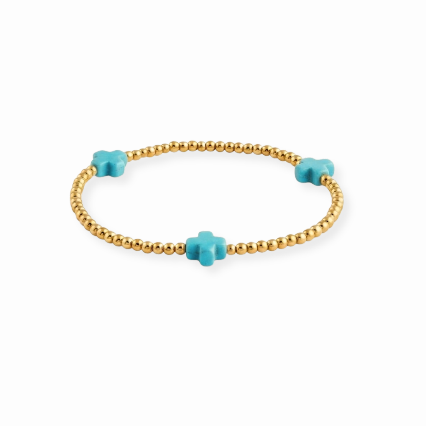 Pulseras Laminadas en Oro de 18KL con Pasta de Piedra Natural