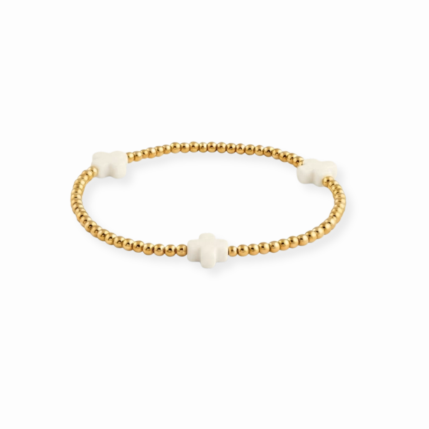 Pulseras Laminadas en Oro de 18KL con Pasta de Piedra Natural