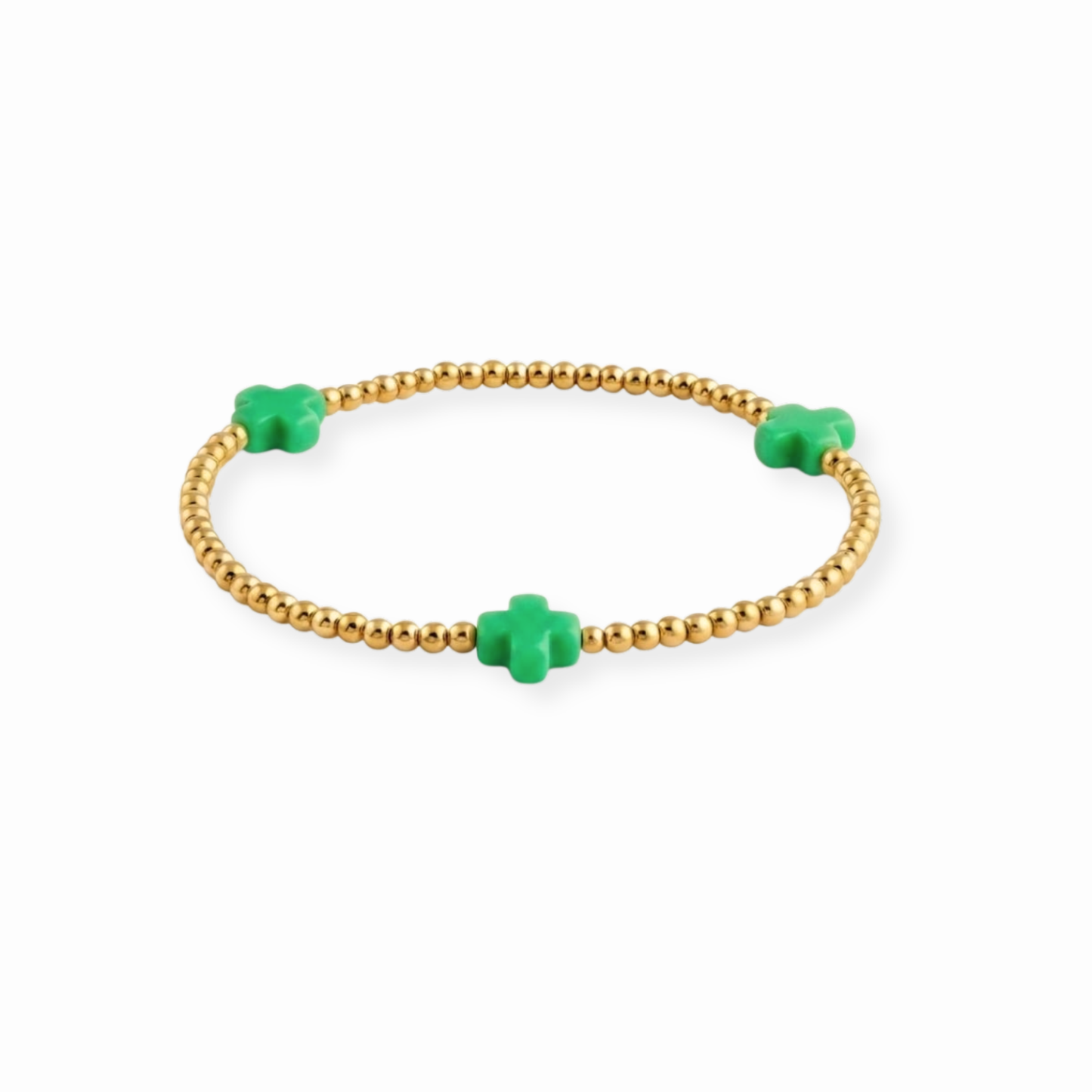 Pulseras Laminadas en Oro de 18KL con Pasta de Piedra Natural
