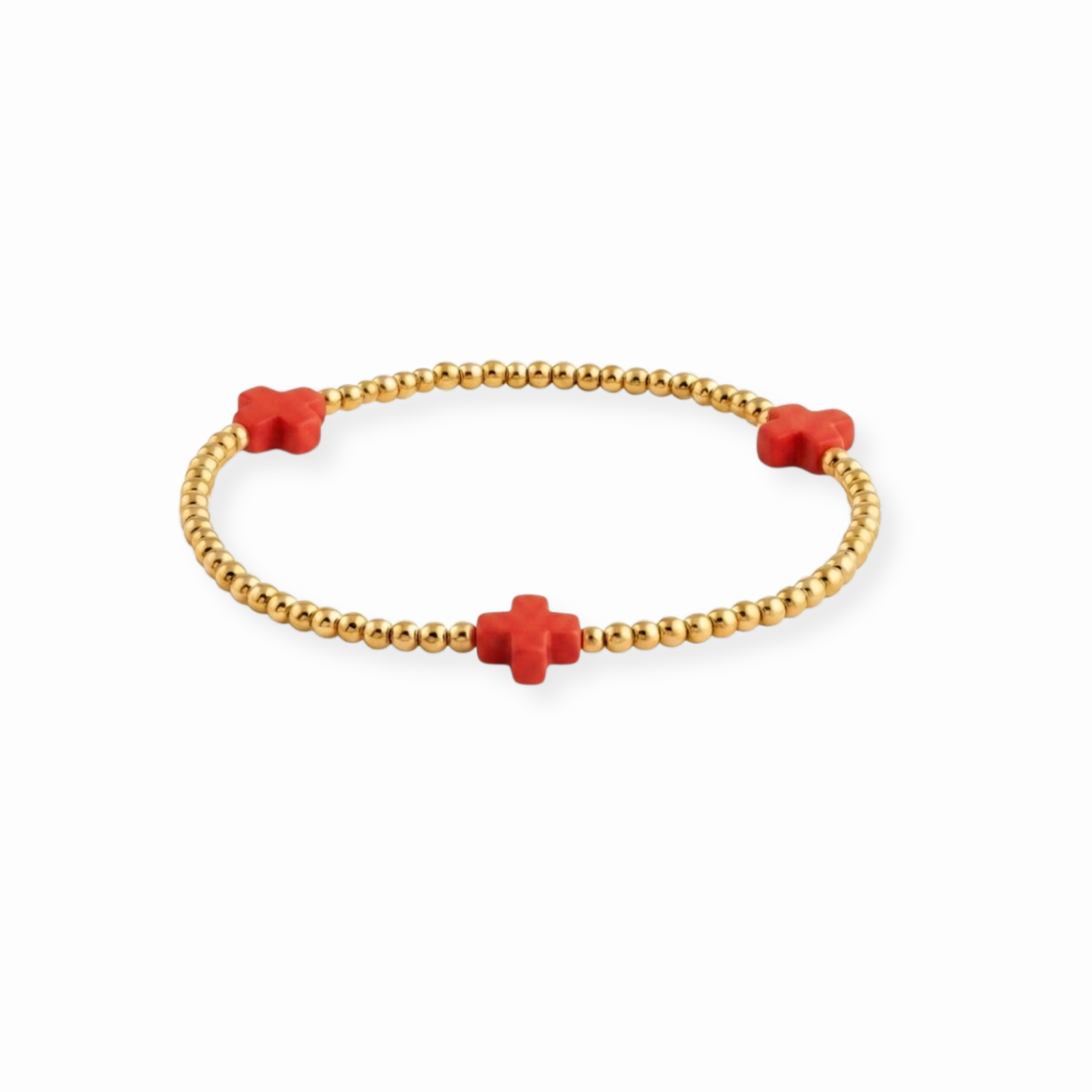 Pulseras Laminadas en Oro de 18KL con Pasta de Piedra Natural