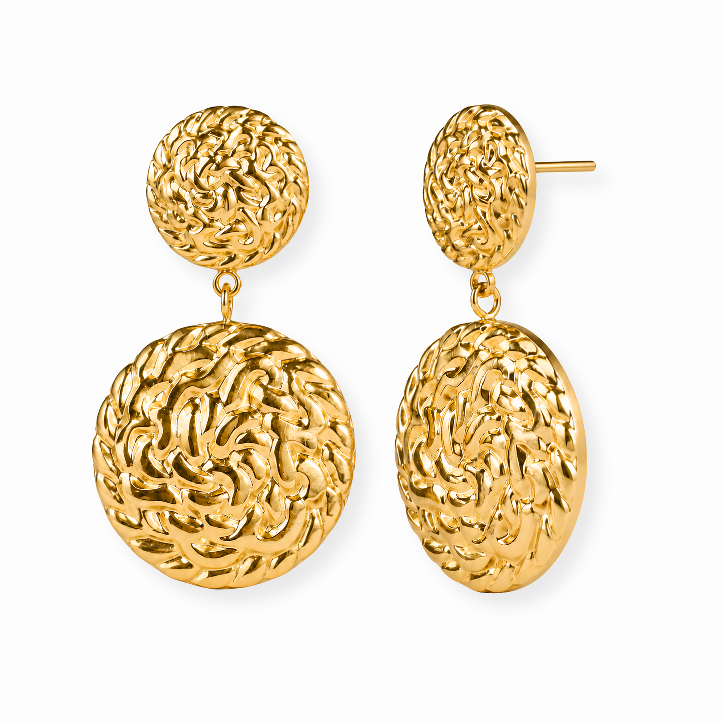 Aretes Laminados en Oro de 18KL