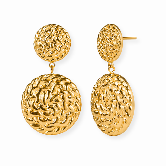 Aretes Laminados en Oro de 18KL