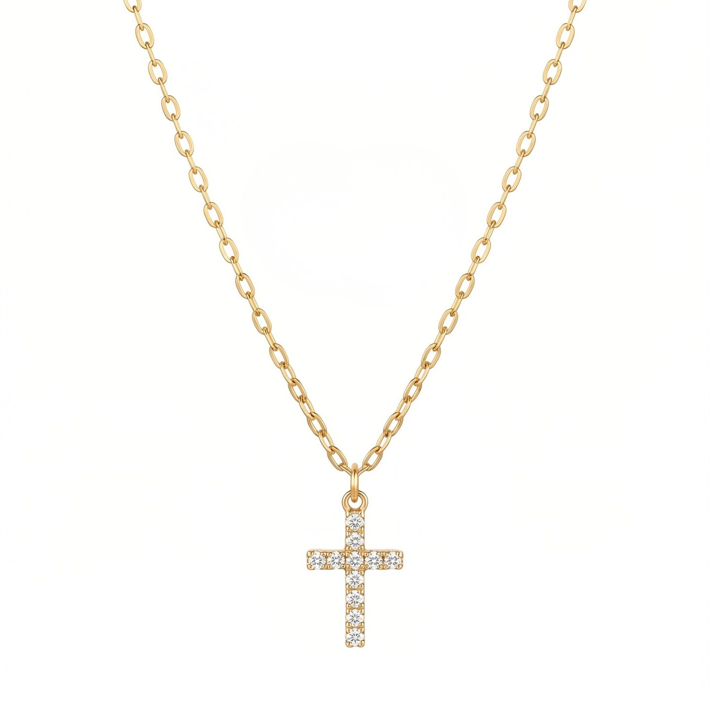 Cadena Laminada en Oro de 18KL con Swarovski