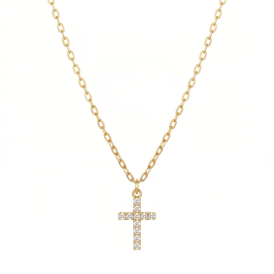 Cadena Laminada en Oro de 18KL con Swarovski