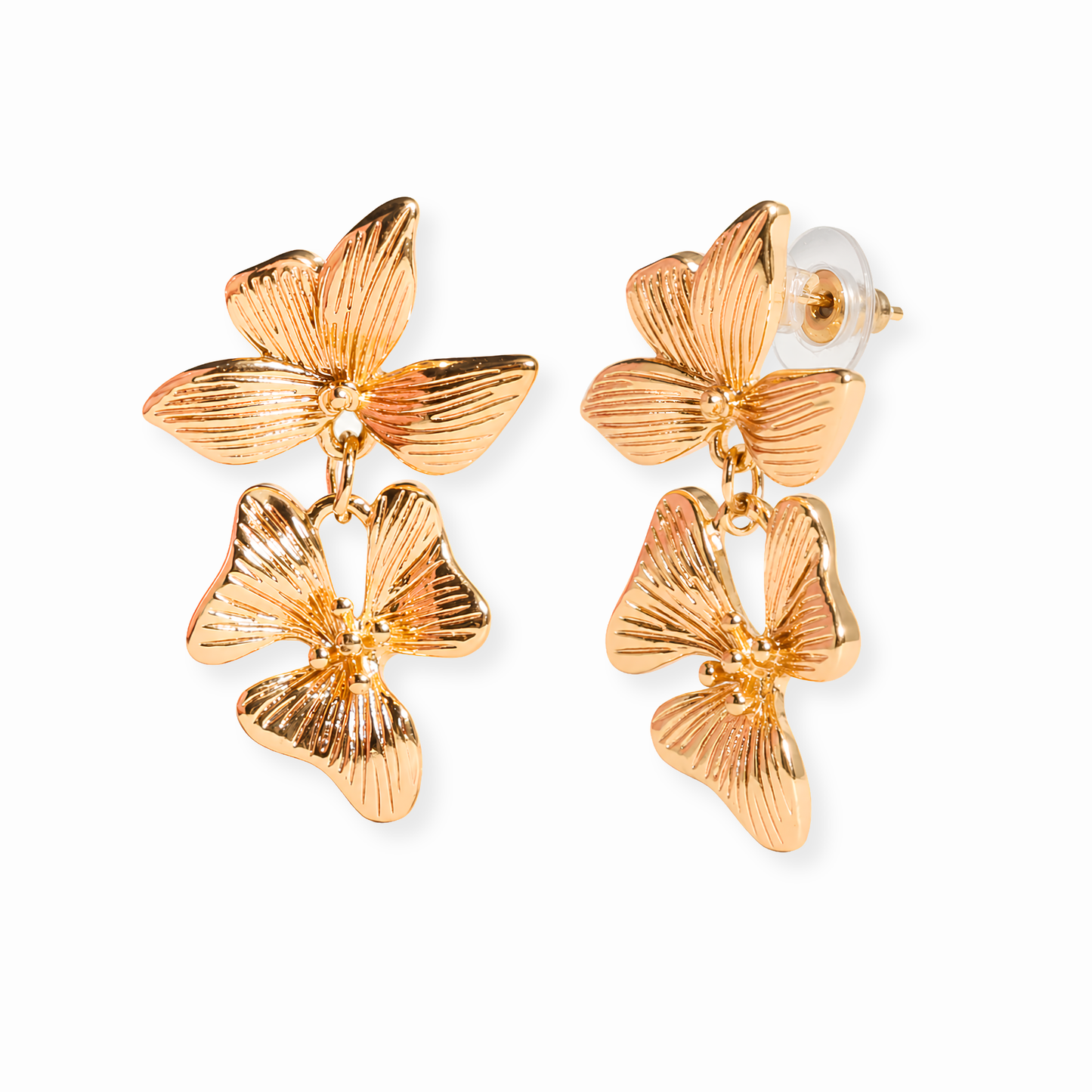 Aretes Laminados en Oro de 18KL