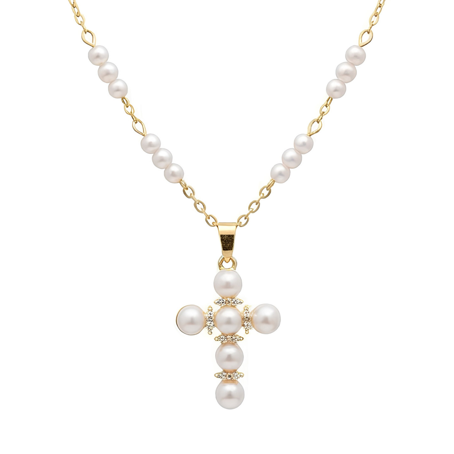 Collar Laminado en Oro de 18KL con Baby Perlas
