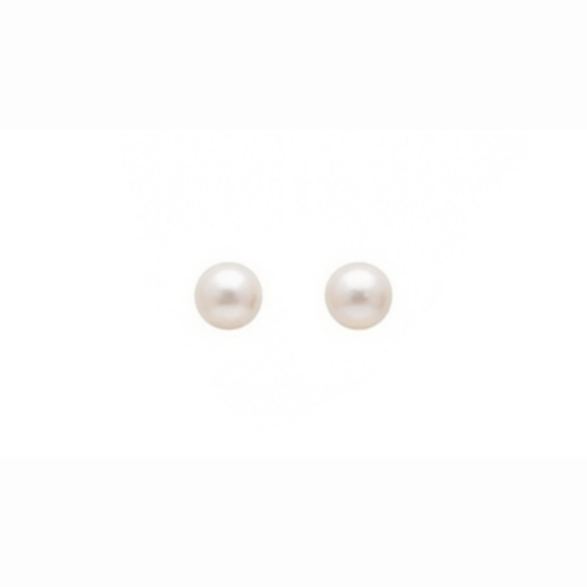 Aretes Laminados en Oro de 18KL con Perlas Cultivadas Españolas de 6mm