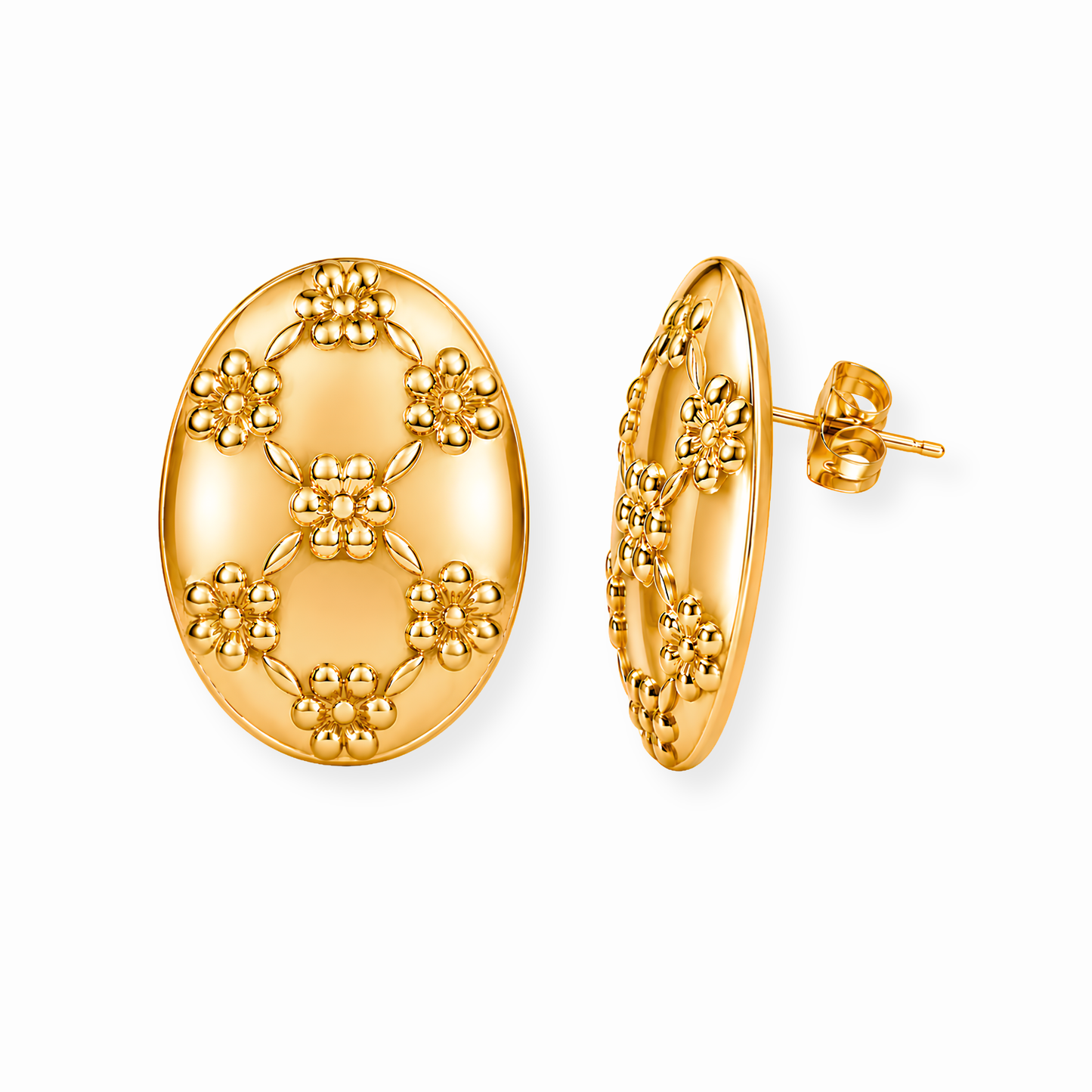 Aretes Laminadas en Oro de 18KL
