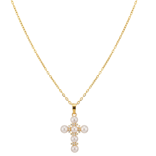 Collar Laminado en Oro de 18KL con Baby Perlas Recubiertas en Nácar