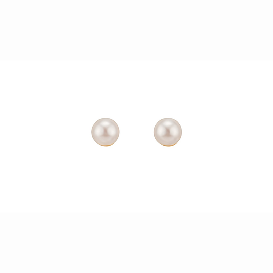 Aretes Laminados en Oro de 18KL con Perlas Cultivadas Españolas de 8mm