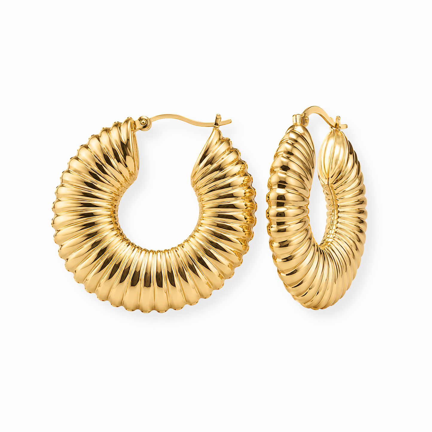 Aretes Laminados en Oro de 18KL