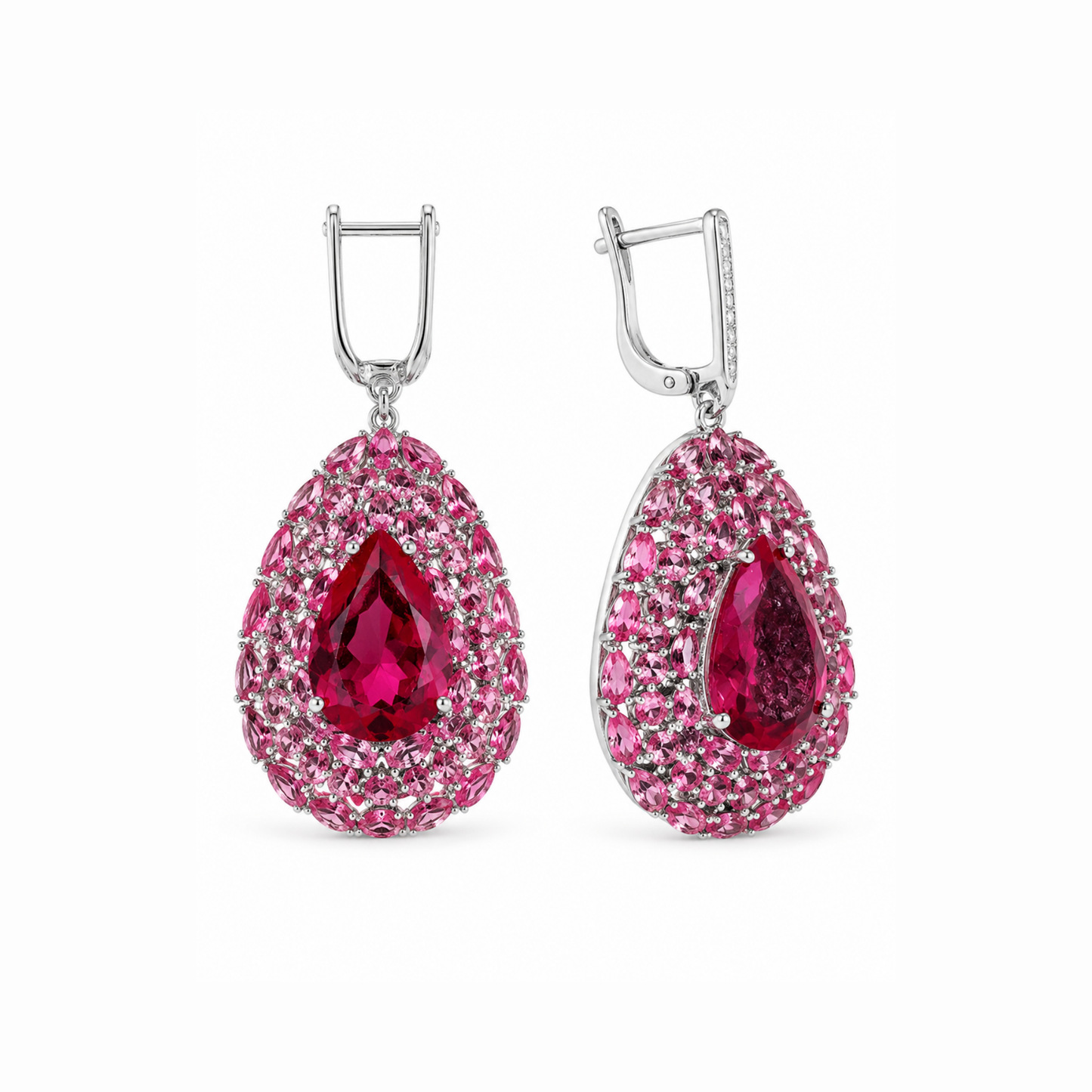 Argollas en plata con piedras semipreciosas