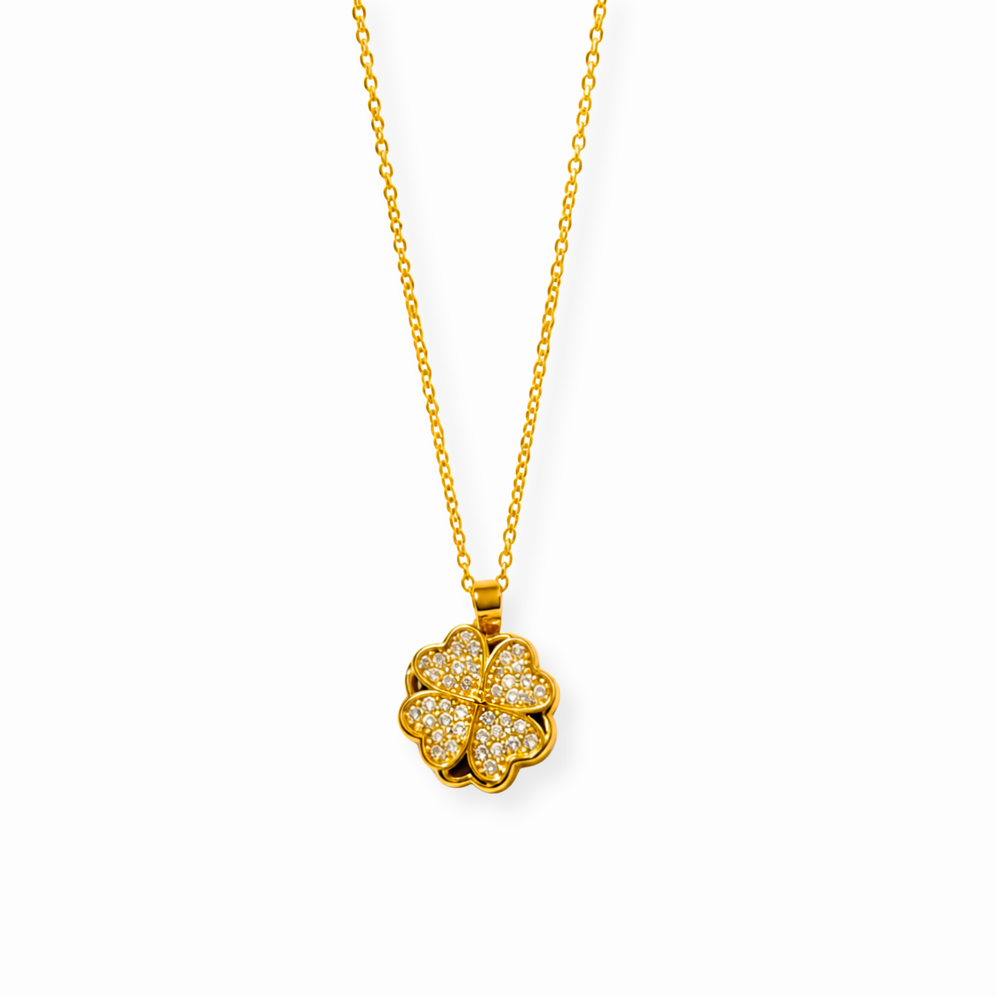 Collar Laminado en Oro de 18KL con Dije de Turbalinas con Swarovski