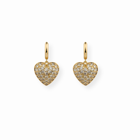 Aretes Laminados en Oro de 18KL y Swarovski