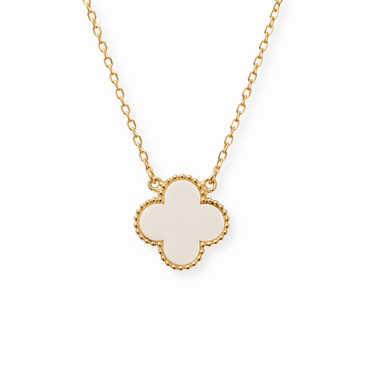 Collar Laminado en Oro de 18KL con Ónix Blanco