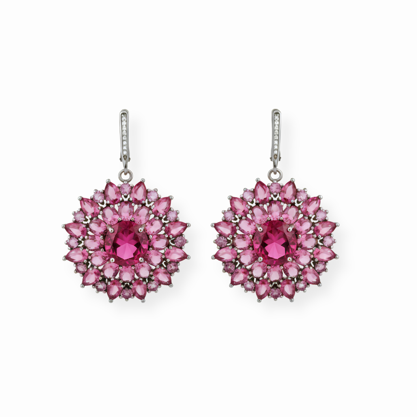 Aretes en Plata Enchapadas en Oro de 18KL con Piedras Semipreciosas y Rodium