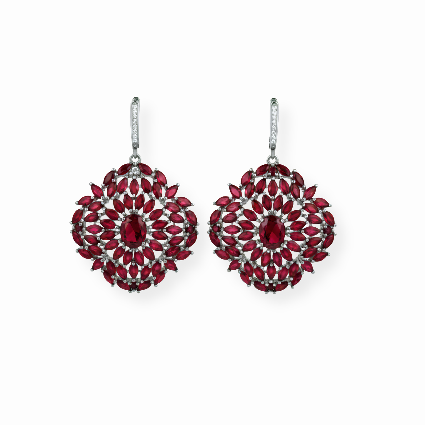 Aretes en Plata Enchapadas en Oro de 18KL con Piedras Semipreciosas y Rodium