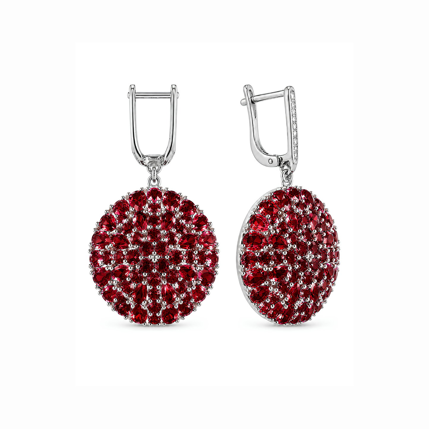 Argollas en plata con piedras semipreciosas