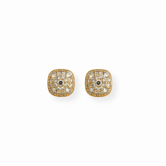 Aretes Laminados en Oro de 18KL y Swarovski