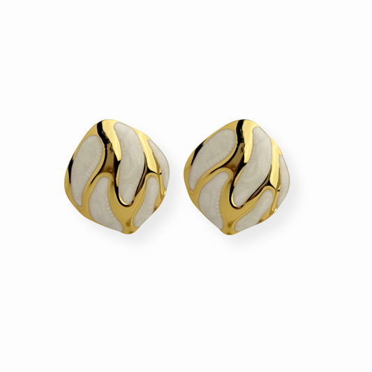 Aretes Laminados en Oro de 18KL Esmaltados