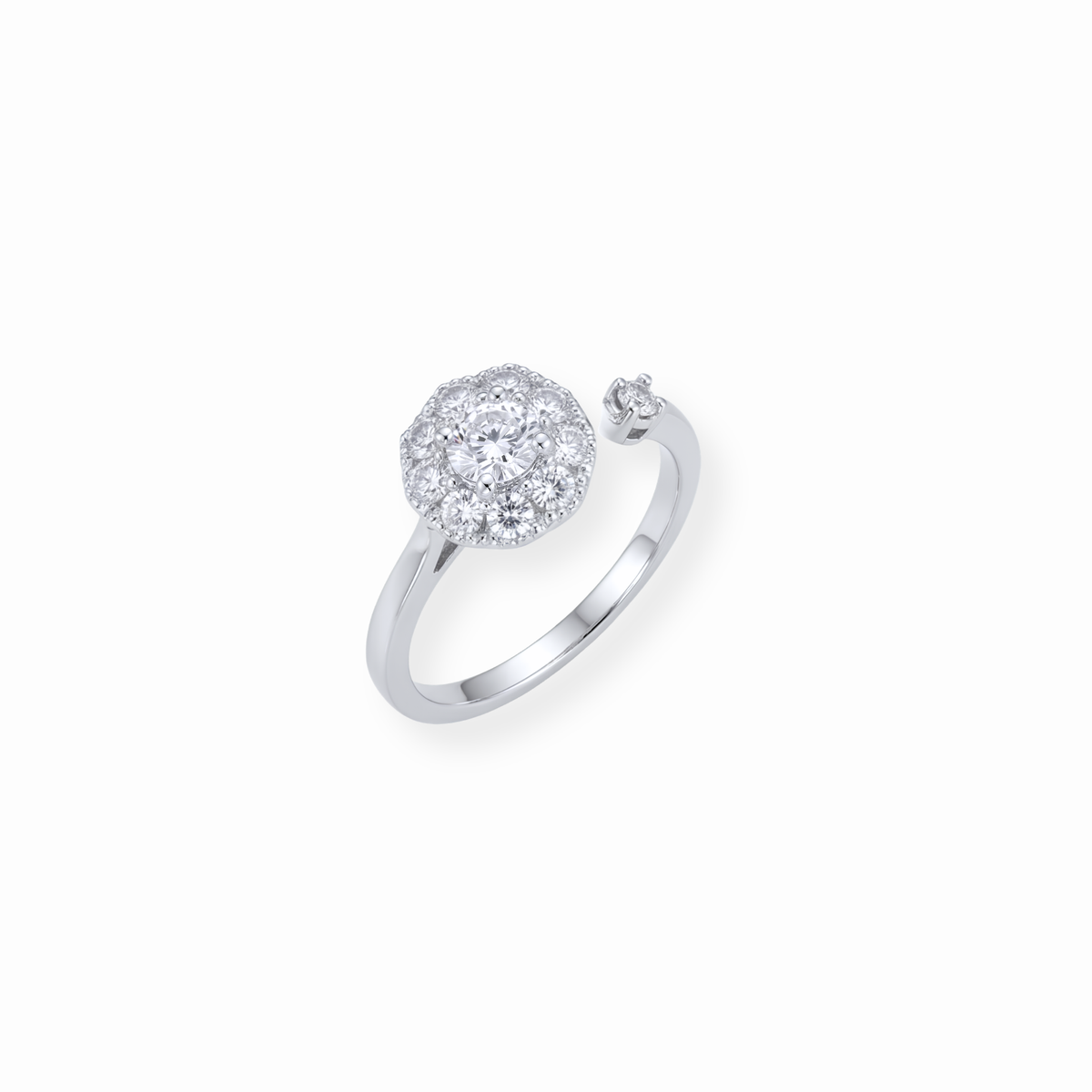 Anillo Unitalla Laminado en Oro de 18KL con Turbalina de Swarovski y Rodium