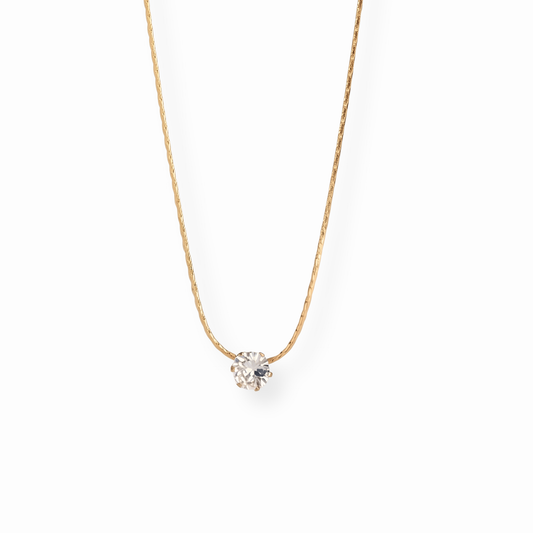 Collar Enchapado en Oro de 18KL con Cristal