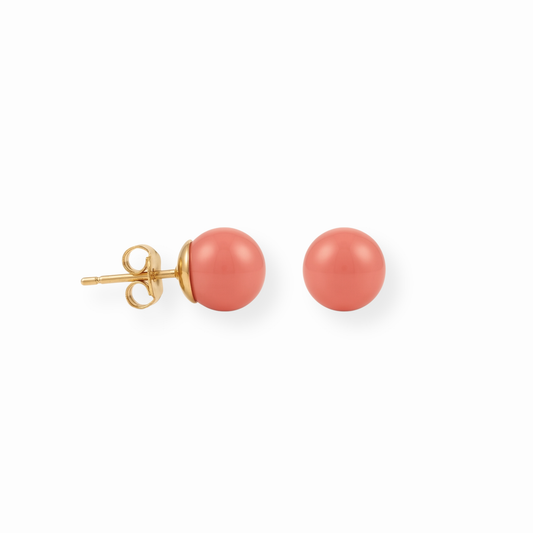 Aretes Laminados en Oro de 18KL con Perlas Españolas Cultivadas con Colorante