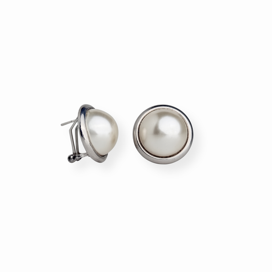 Aretes Laminados en Oro de 18KL con Perlas Españolas Cultivadas