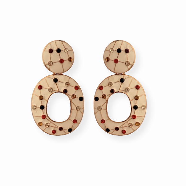 Aretes Esmaltados con Cristales Austriacos de Colores