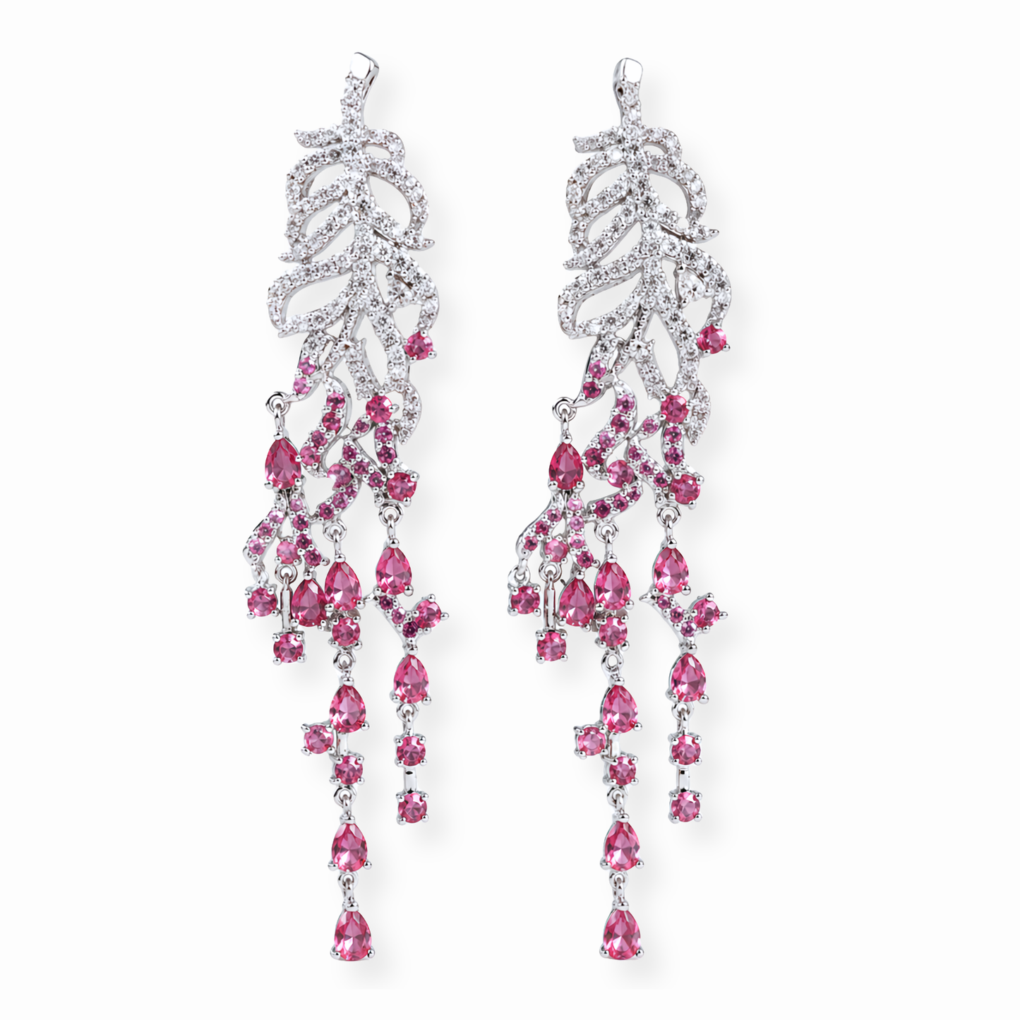 Aretes Laminados en Oro de 18KL con Piedras Semipreciosas y Rodium
