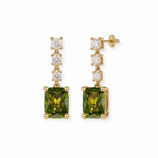 Aretes en oro 18KL con cristales