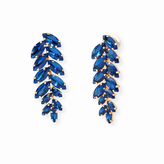Aretes Laminados en Oro de 18KL con Cristales Austriacos