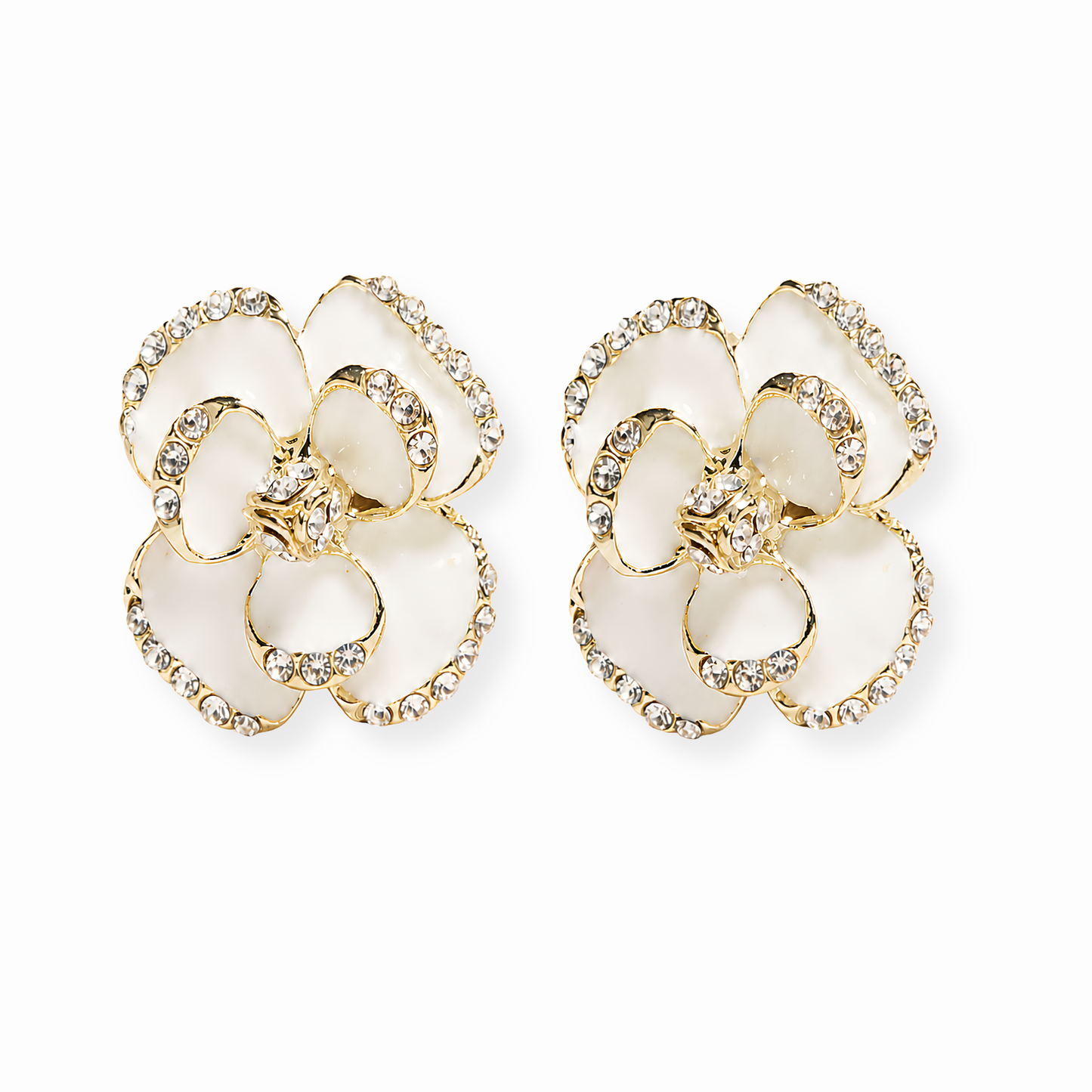 Aretes Laminados en Oro de 18KL con Cristales y Esmaltados