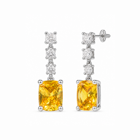 Aretes Laminados en Oro de 18KL con Cristales