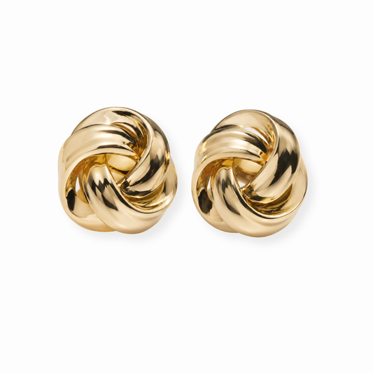 Aretes Laminados en Oro de 18KL con Broche Ergonómico
